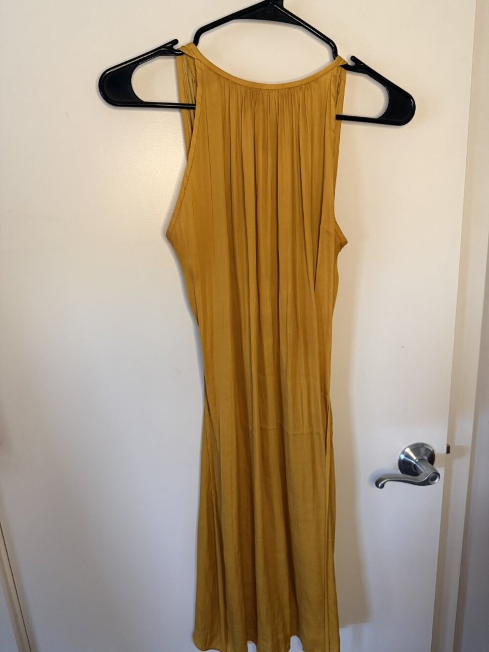 Mustard High Neck Sleeveless Maxi Tank Dress